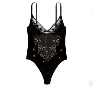 Victoria's Secret Fashion Show Runway Women's Star Studded Velvet Bodysuit